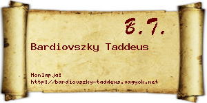 Bardiovszky Taddeus névjegykártya